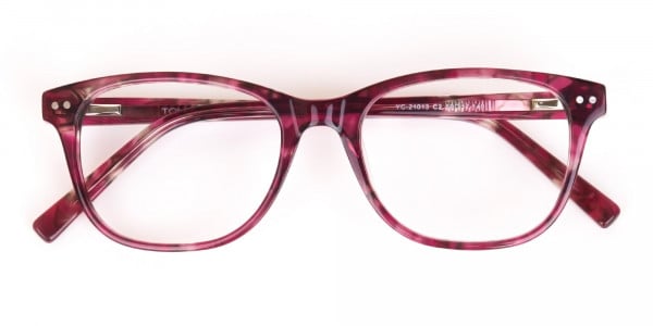 Rose Pink Marble Acetate Rectangular Glasses-6