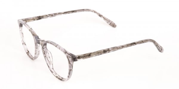 Silver Grey Marble Acetate Wayfarer Glasses-3