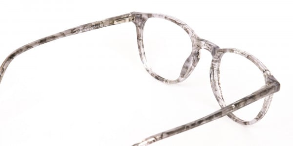Silver Grey Marble Acetate Wayfarer Glasses-5