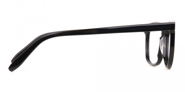 Black Acetate Rectangle Glasses Frame Unisex-4
