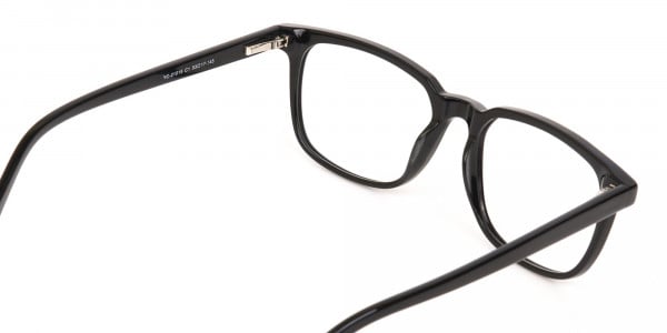 Black Acetate Rectangle Glasses Frame Unisex-5