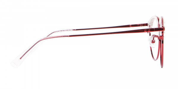 New Browline Round in Crystal & Red-4