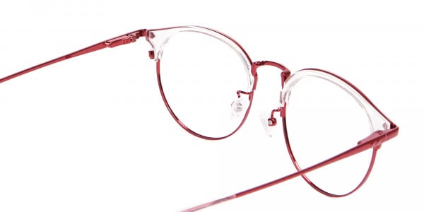 New Browline Round in Crystal & Red-5