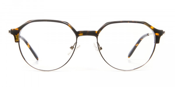 Havana & Tortoiseshell Browline Style Glasses - 1