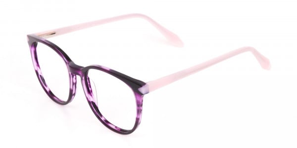 Marble Purple and Nude Pink Round glasses Women-3