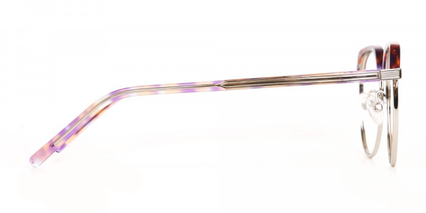 Passion Orange, Purple & Silver Browline Glasses-4