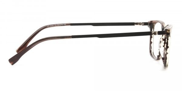 Rectangular Hazelnut Brown Designer Striped Eyeglasses - 4