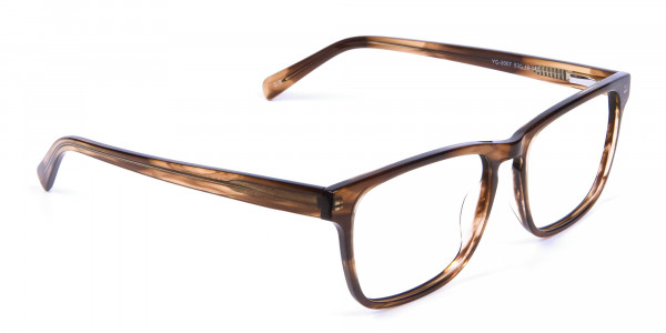 Walnut Brown Glasses in Rectangular - 1