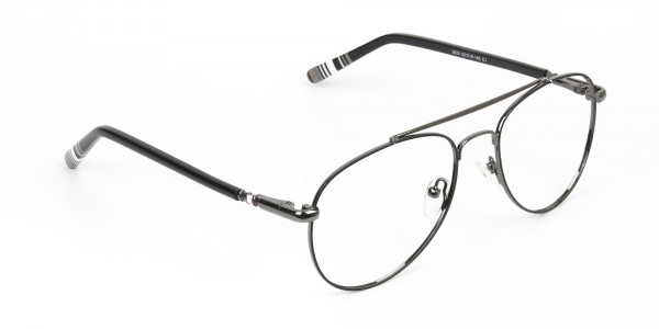 Aviator Gunmetal Black Fine Metal Glasses  - 2