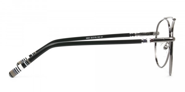 Aviator Gunmetal Black Fine Metal Glasses  - 4