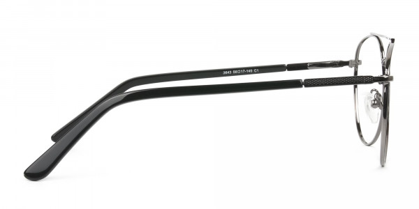 Ultralight Aviator Black & Gunmetal Glasses - 4