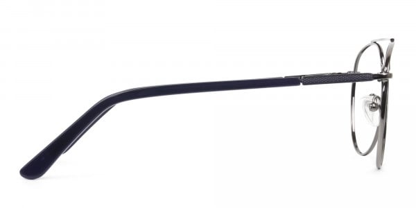 Ultralight Aviator Gunmetal Navy Blue Glasses - 4
