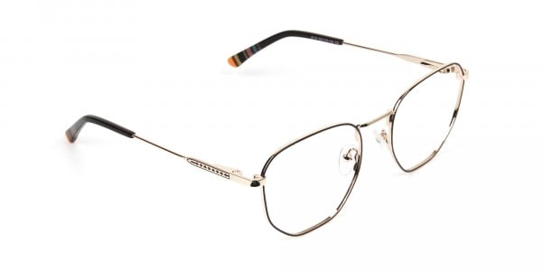 Geometric Brown & Gold Spectacles - 2