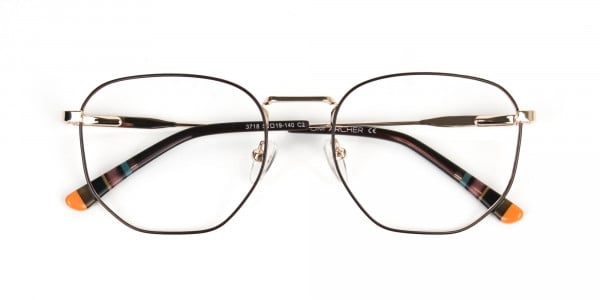 Geometric Brown & Gold Spectacles - 6