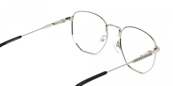 Geometric Black & Silver Spectacles - 5