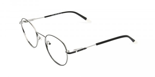 Black & Silver Round Spectacles - 3