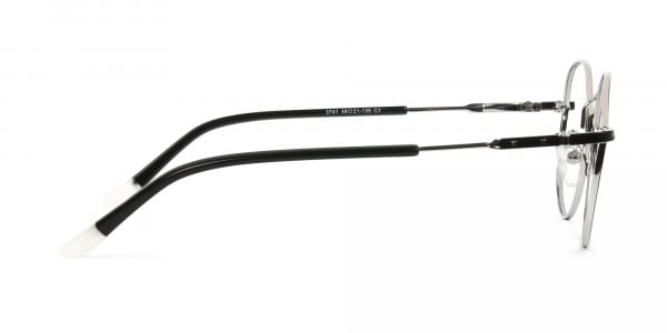 Black & Silver Round Spectacles - 4