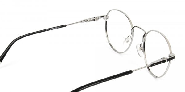 Black & Silver Round Spectacles - 5