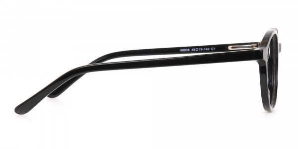 Black Acetate Round Eyeglasses For Unisex-4
