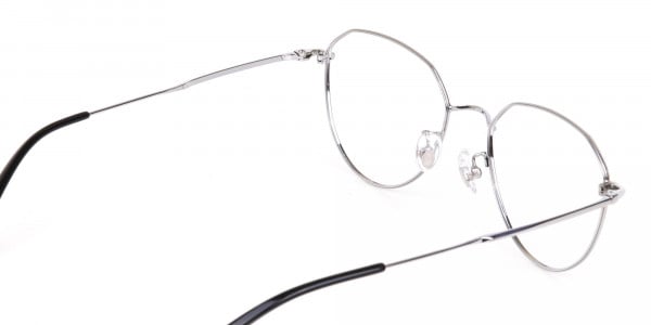 Silver Metal Aviator Glasses Frame Unisex-5