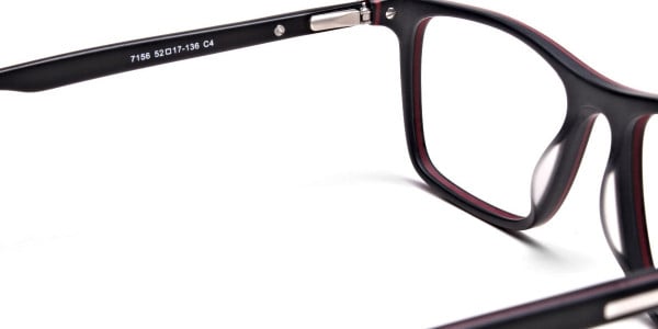 Back & Red Wayfarer Eyeglasses -4
