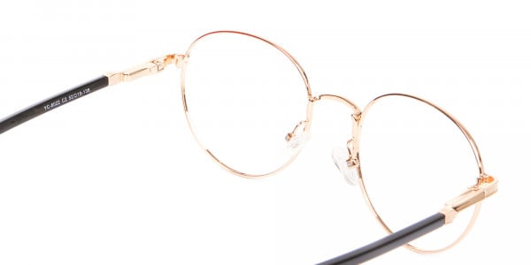 Round Gold Metal Eyeglasses Frame - 5