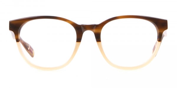 TED BAKER TB8197 Cade Glasses Classic Round Brown & Honey-1