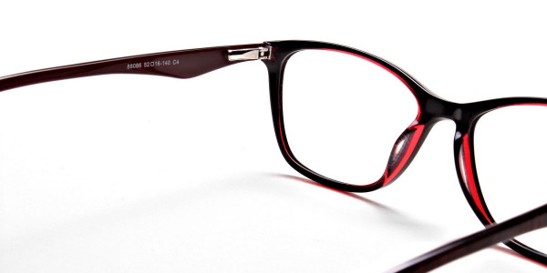 Black & Red Retro Glasses -4