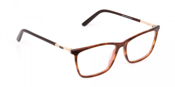 Brown, Tortoise & Nude Pink Rectangle Eyeglasses-2
