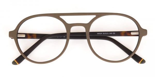 Oak Brown and Tortoise Designer Round Eyeglasses-6