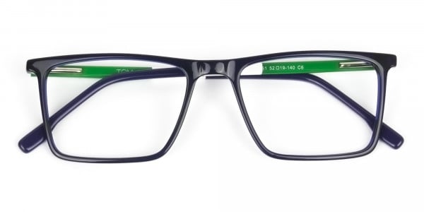 Blue & Green Rectangular Glasses - 6