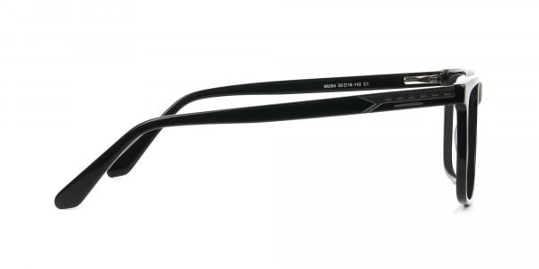 Black & Grey Rectangular Glasses in Acetate - 4