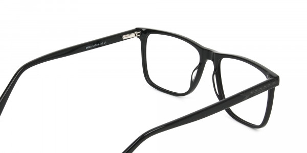 Black & Grey Rectangular Glasses in Acetate - 5