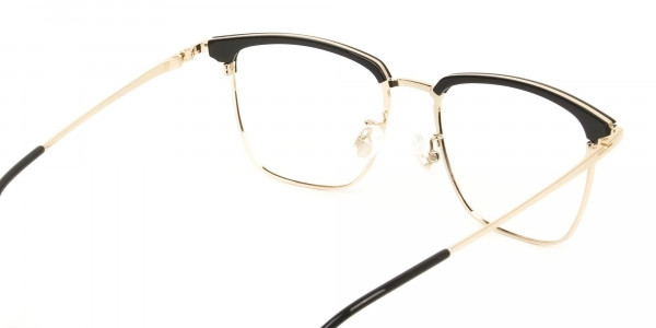 Wayfarer Black & Gold Browline Glasses - 5