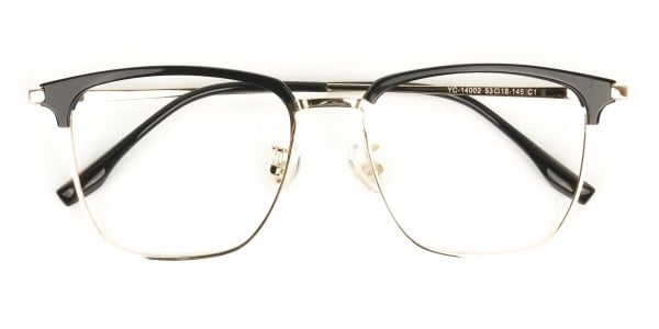 Wayfarer Black & Gold Browline Glasses - 7