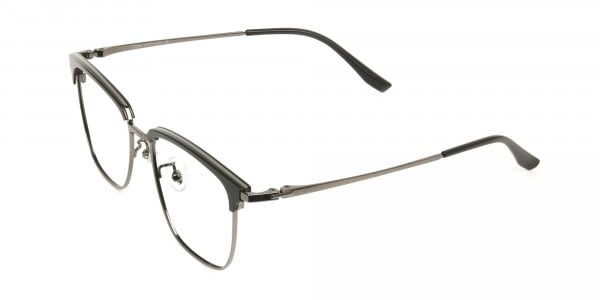 Wayfarer Black & Gunmetal Browline Glasses - 3