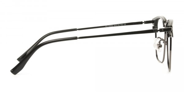Wayfarer Black & Gunmetal Browline Glasses - 4