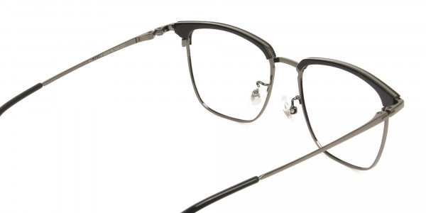 Wayfarer Black & Gunmetal Browline Glasses - 5