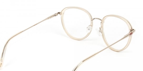 Rose Gold Thick Metal Round  Glasses - 5