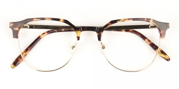 Clubmaster Glasses Tortoise & Gold - 6