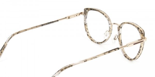 Amber Tortoise Cat-Eye Glasses in Round - 5