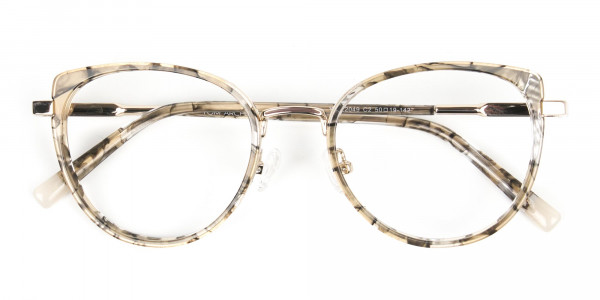 Amber Tortoise Cat-Eye Glasses in Round - 7