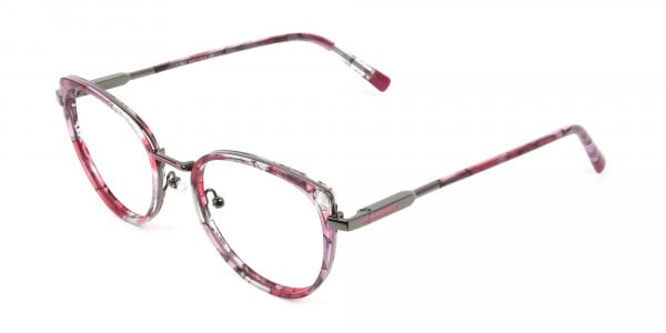 Red Tortoise Cat-Eye Glasses in Round - 3