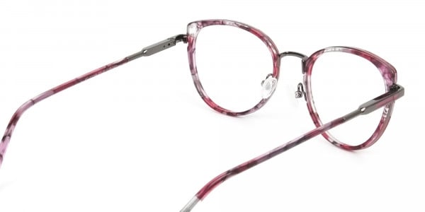 Red Tortoise Cat-Eye Glasses in Round - 5
