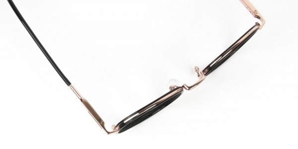 Black and Rose Gold Eyeglasses in Round -6