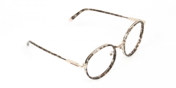 High Nose Bridge Glasses in Tortoiseshell Round Frame  -2