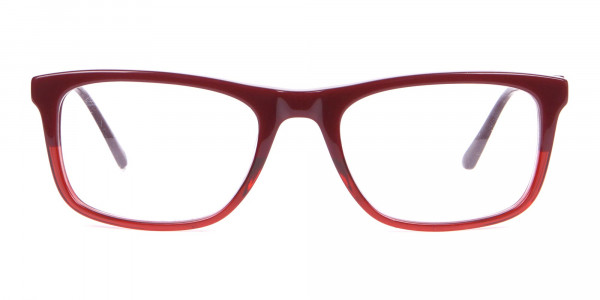 Calvin Klein CK19707 Two-Tone Rectangular Glasses Red-1