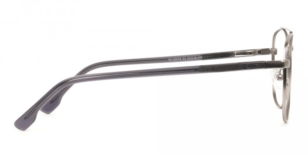 Gunmetal Dark Grey Aviator Wayfarer Glasses - 4