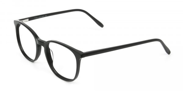 Black Wayfarer Glasses Thin Frame - 3