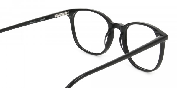 Black Wayfarer Glasses Thin Frame - 5